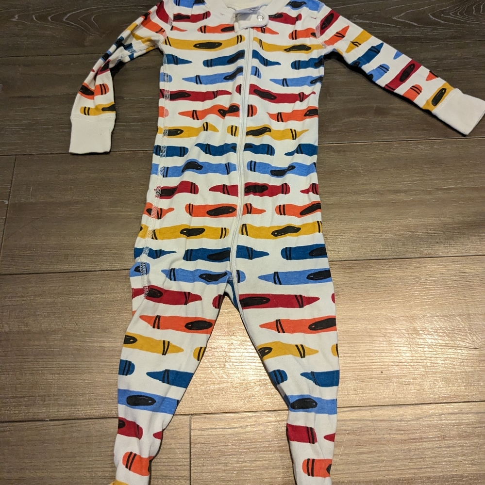Hanna Andersson 18-24 months "Crayons" Baby zip footed sleeper